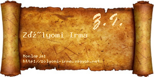 Zólyomi Irma névjegykártya